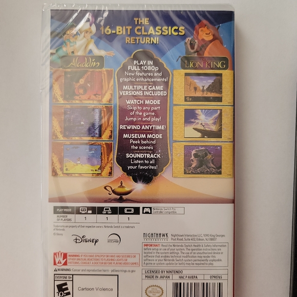 Disney Classic Games: Aladdin and the Lion King Nintendo Switch Brand New FACTOR - Picture 2 of 3